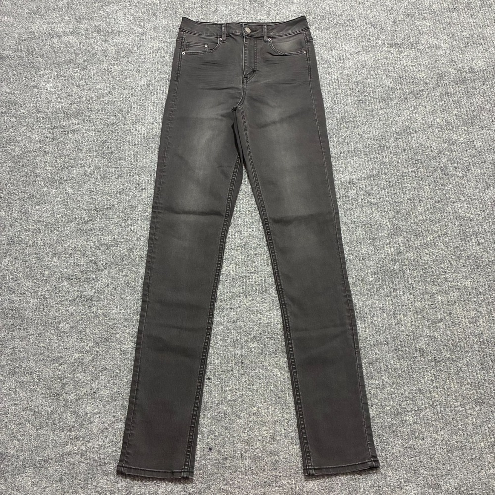 &Denim by H&M Skinny High Waist Jeans Womens Size 26x32 Black Cotton Stretch